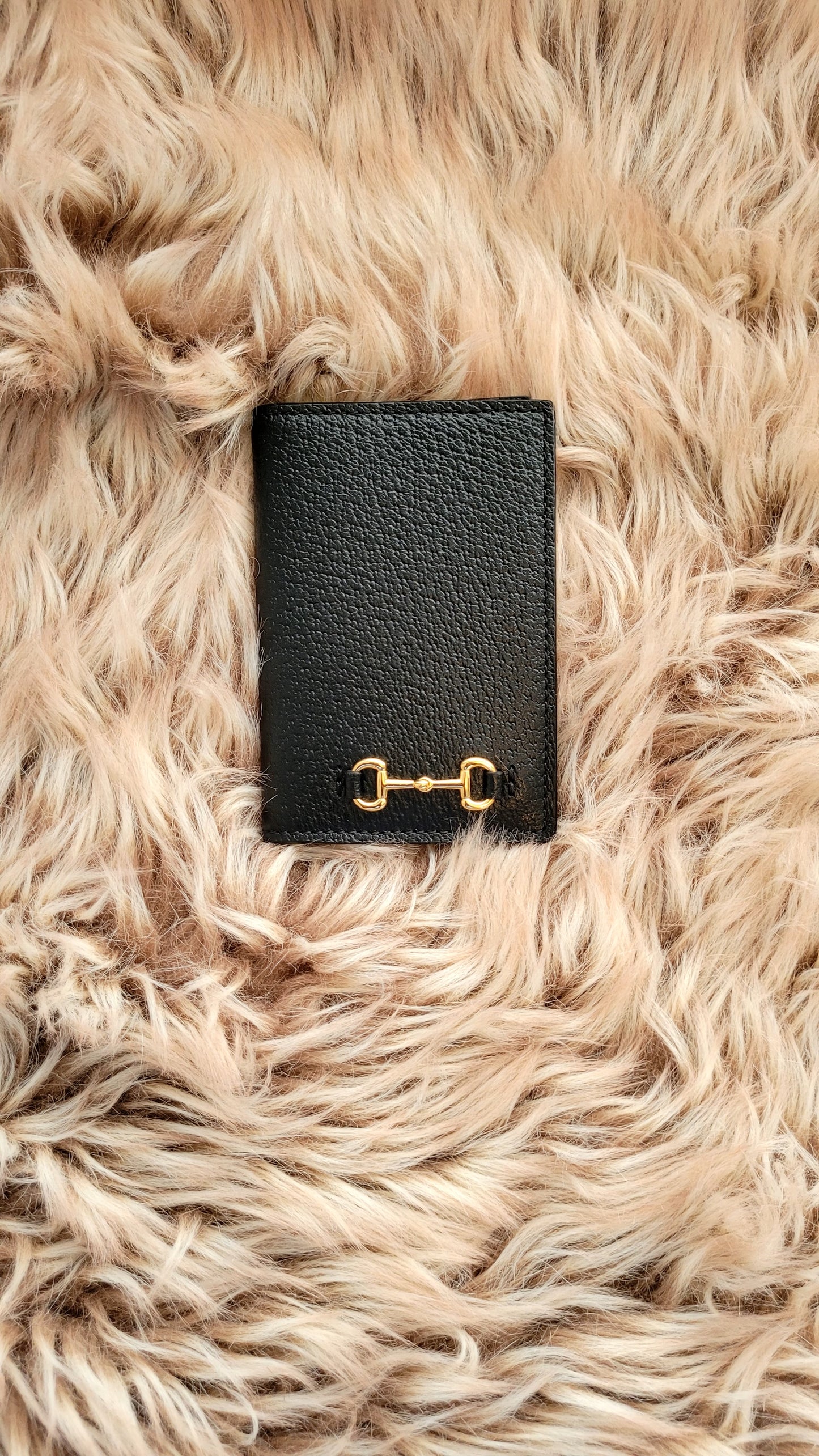 Gucci Black Horse Bit Leather Card Case